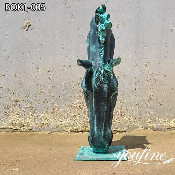 Patina Large Bronze Horse Head Statue