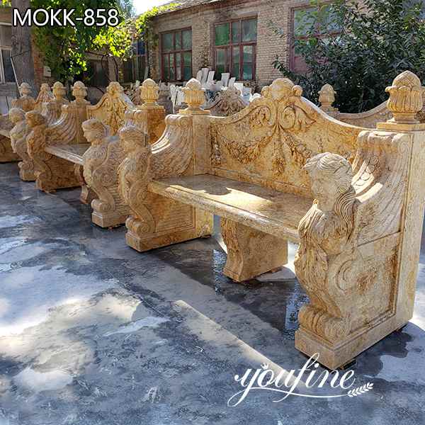 White Marble Garden Bench