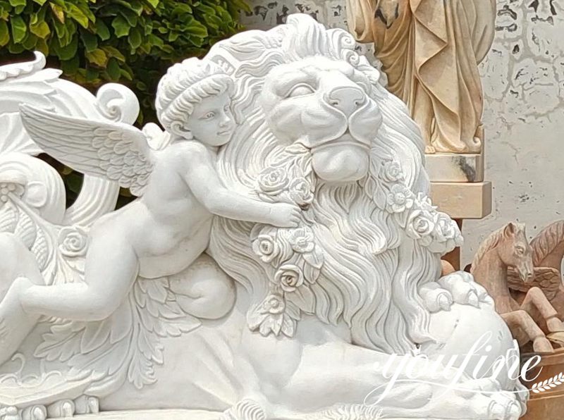 White Marble Lion Statue (2)