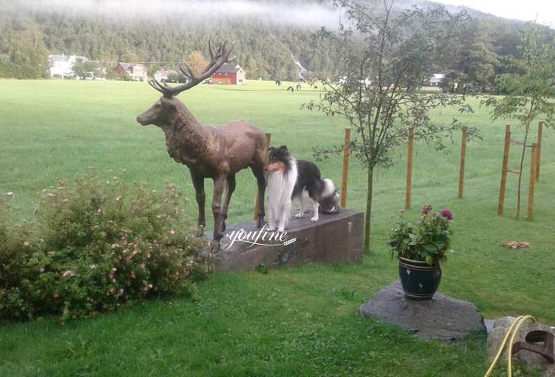 bronze deer statue life size