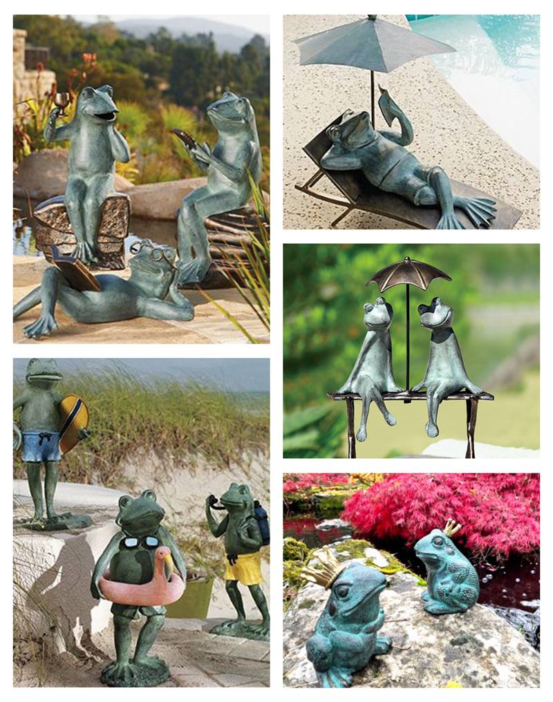 bronze frog-sculpture