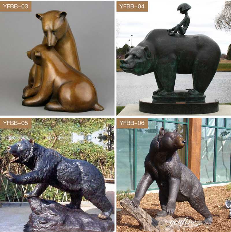 life size bronze bear statue