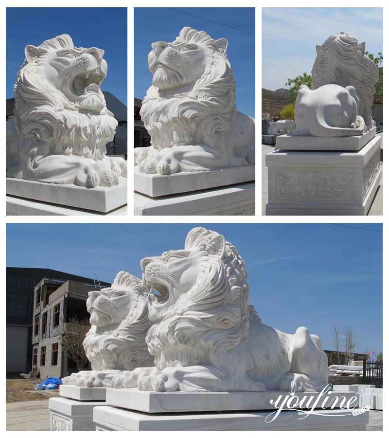 outdoor lion statues