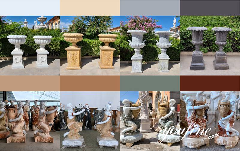 white marble flower pot,
