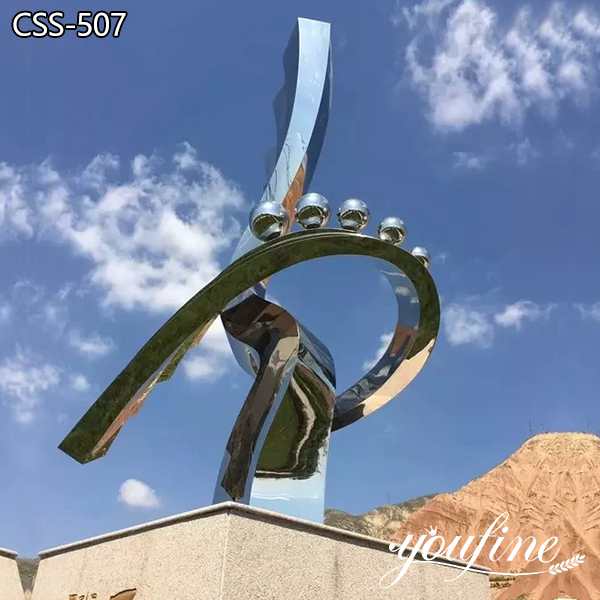 Abstract Polished Stainless Steel Sculpture Plaza Decor Suppliers