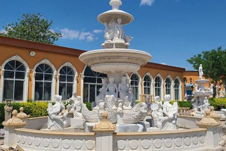 Hand Carved Marble Water Fountain Garden Decor for Sale MOKK-882