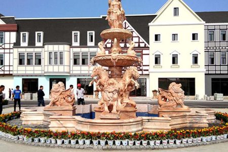 Hand Carved Outdoor Marble Fountain Classic Decor for Sale MOKK-883