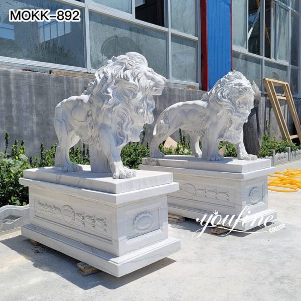 Marble Life Size Lion Statue Outside House for Sale MOKK-892 (2)