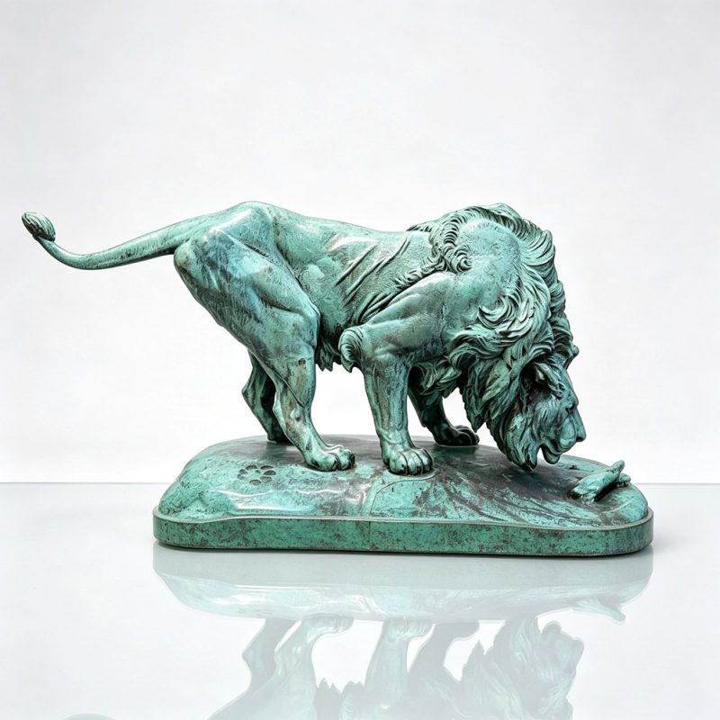 Botanical Garden of Paris Lion and its Prey Statue BOK1-024