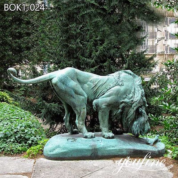 Selected Quality Bronze Lion Statue Garden Decor Manufacturer BOK1-024