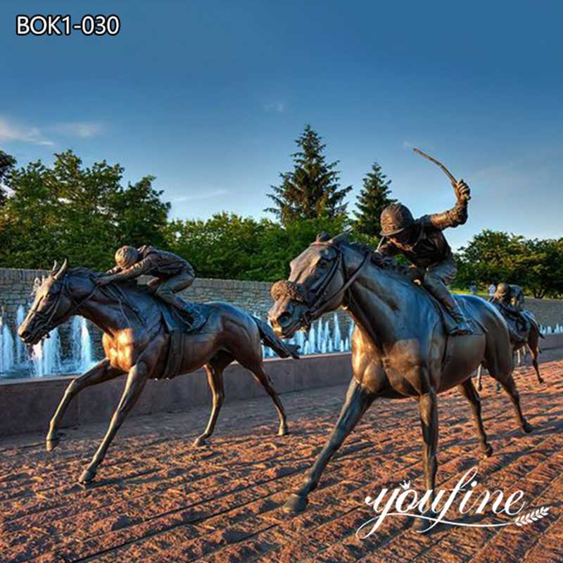 Thoroughbred Park Bronze Horse Racing Sculpture Outdoor Decor for Sale BOK1-30 (4)