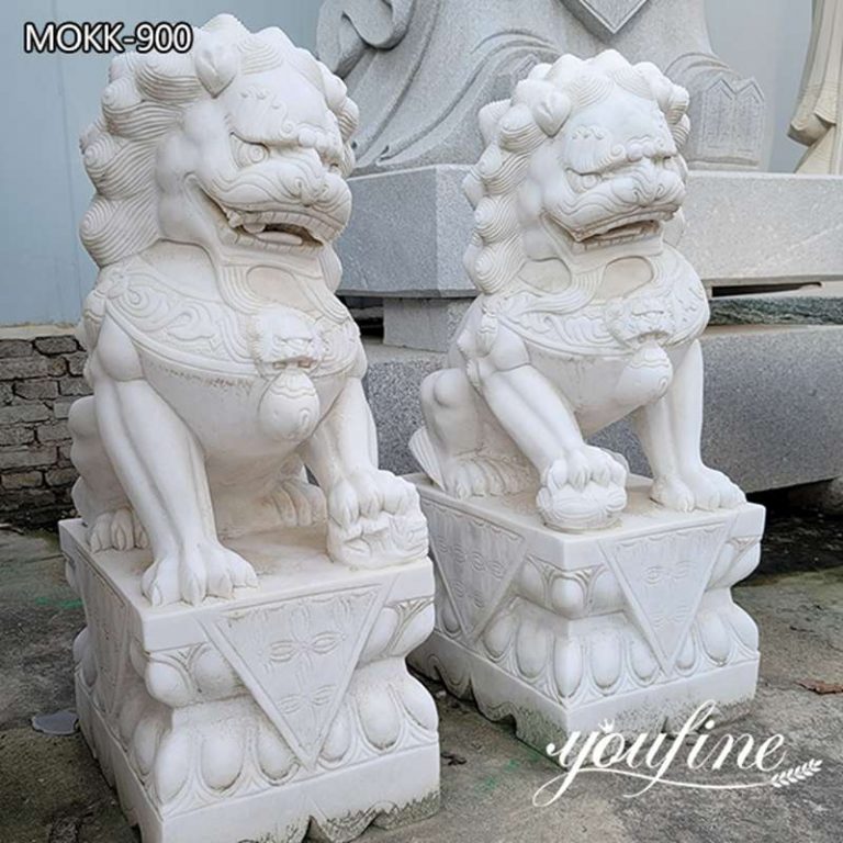 Chinese Foo Dog Front Building Outdoor Guardian Lion Statue for Sale from China FactoryMOKK119