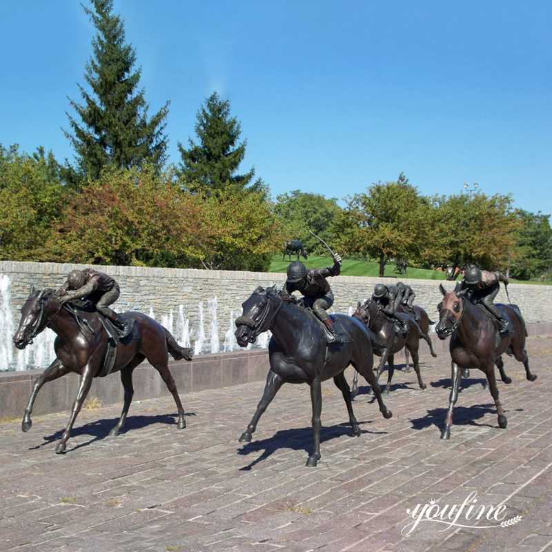 bronze horse racing sculpture (2)