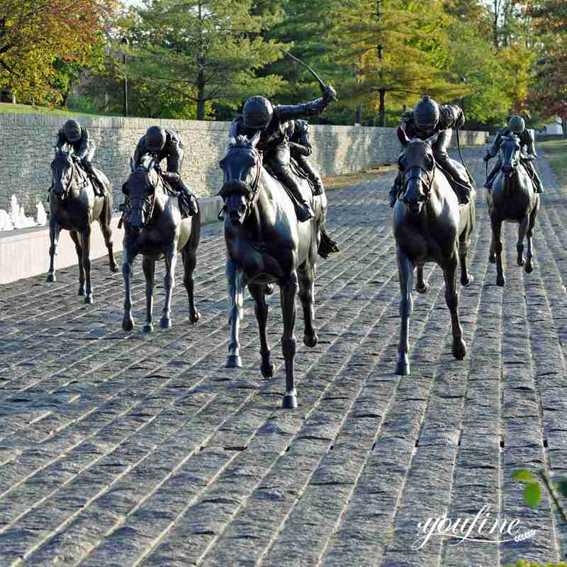 bronze horse racing sculpture (4)