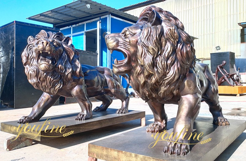 bronze lion sculpture