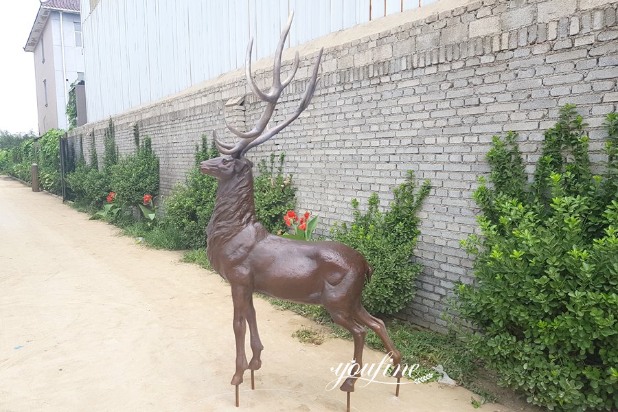 standing bronze deer statue life size