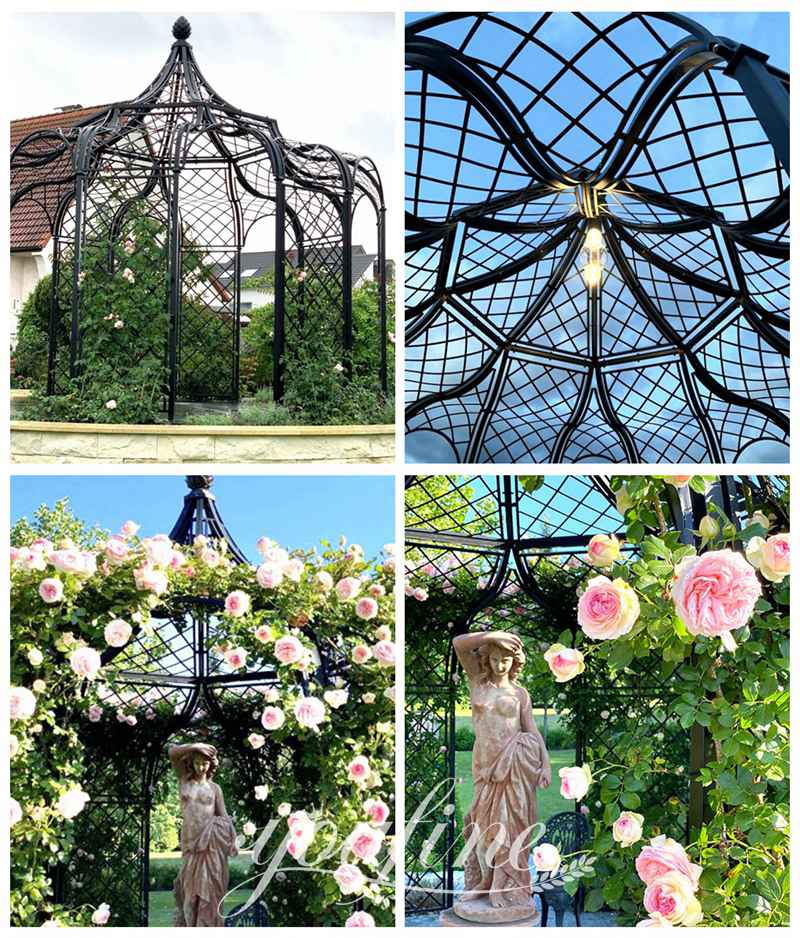 victorian wrought iron gazebo-YouFine Sculpture