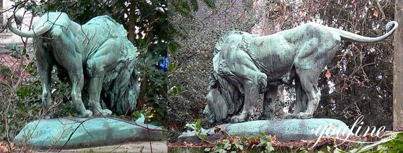 vintage bronze lion statue