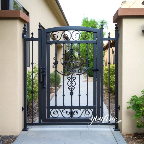 Vintage Ornamental Wrought Iron Driveway Gates Outdoor Design for sale IOK-189