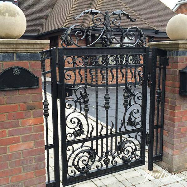 Vintage Ornamental Wrought Iron Driveway Gates Outdoor Design for sale IOK-189