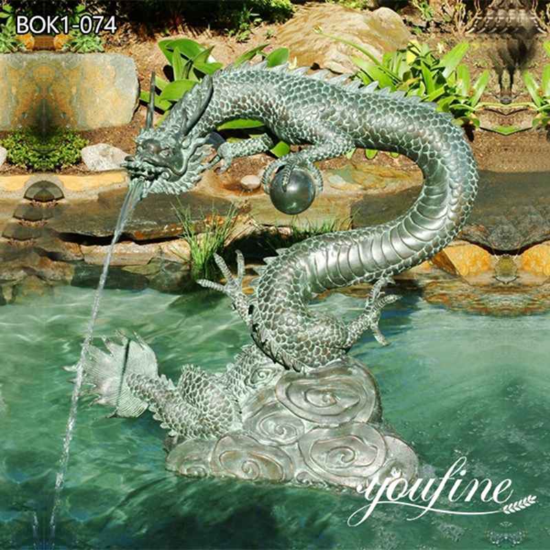 Bronze Chinese Dragon Water Fountain Outdoor Decor Manufacturer BOK1-074