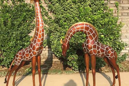 Bronze Life Size Giraffe Statue First Class Quality Garden Decor for Sale BOK1-060