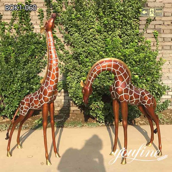 Bronze Life Size Giraffe Statue First Class Quality Garden Decor for Sale BOK1-060