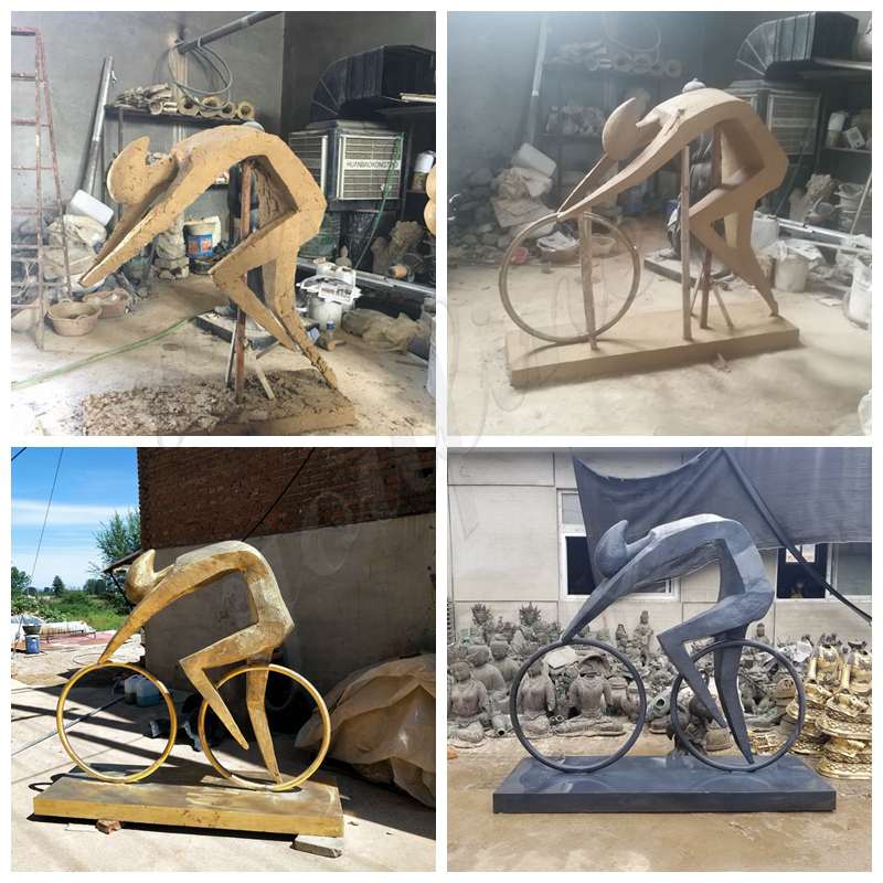 Bronze bicycle sculpture