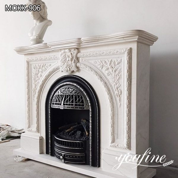 Hand Carved White Marble Fireplace First Class Home Decor for Sale MOKK-906 (1)