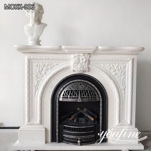 Hand Carved White Marble Fireplace First Class Home Decor for Sale MOKK-906 (2)