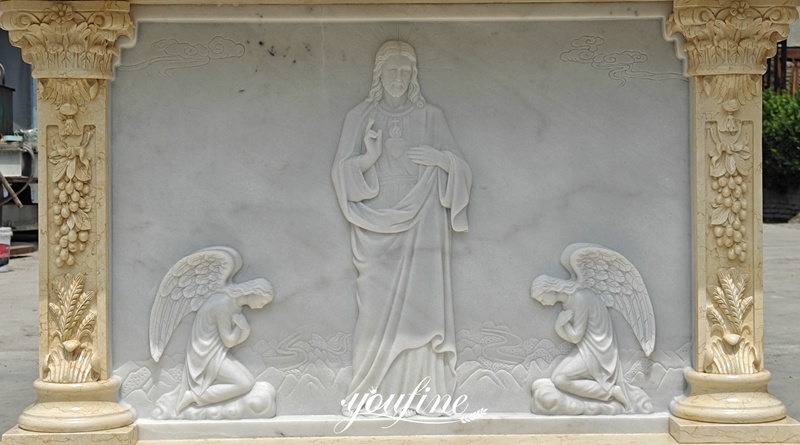 Jesus and Kneeling Angel Relief