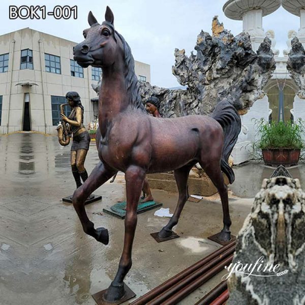 Life Size Bronze Horse Statue Garden Lawn Ornaments for Sale BOK1-001 (1)
