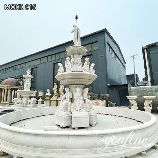 Marble Fountain with Statue Hand Carved Art Decor Manufacturer MOKK-916 (2)
