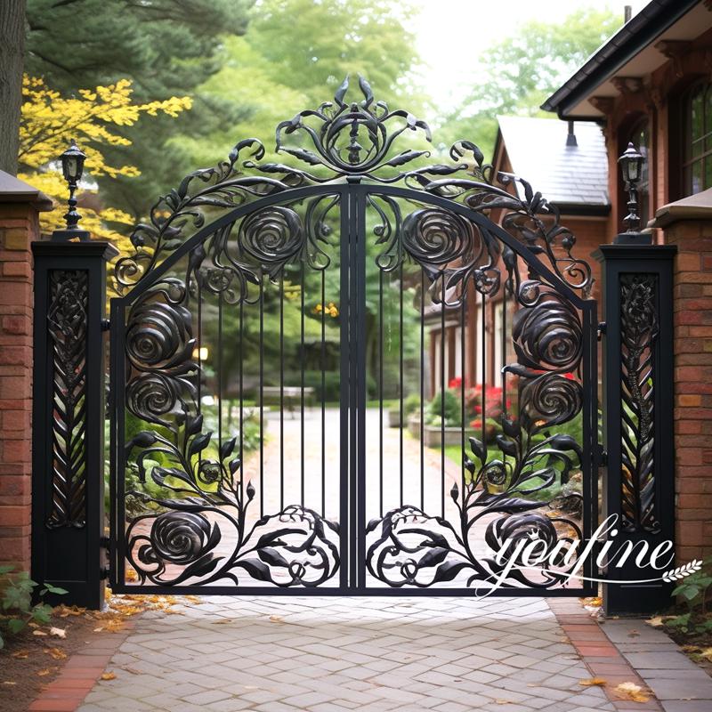 Modern Wrought Iron Driveway Gates Greden Art Decor for Sale IOK-208