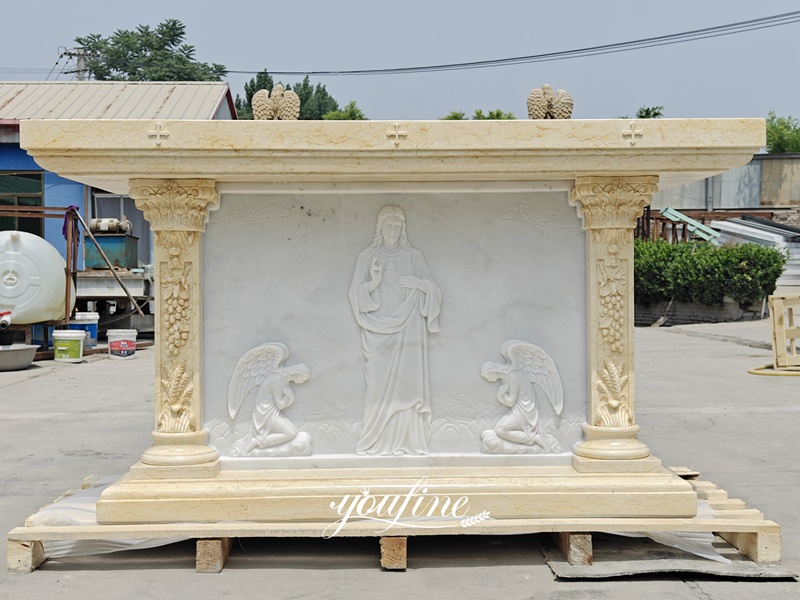 Marble Altar With Relief