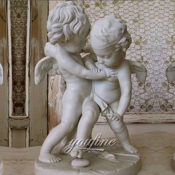 Natural White Marble Children Statue Little Angel Design for Sale MOKK-315