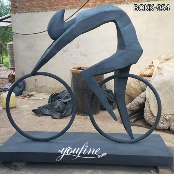 Outdoor Bronze Abstract Cyclist Sculpture Garden Decor for sale BOKK-954 (1)