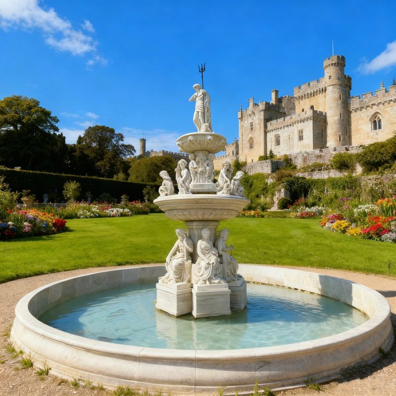 Large Marble Poseidon Fountain MOKK-916