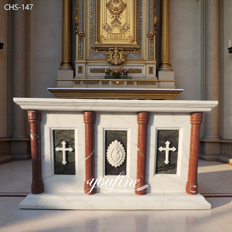 Red Column Marble Altar