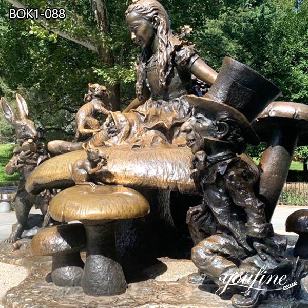 Bronze Alice in Wonderland Garden Statue BOK1-088