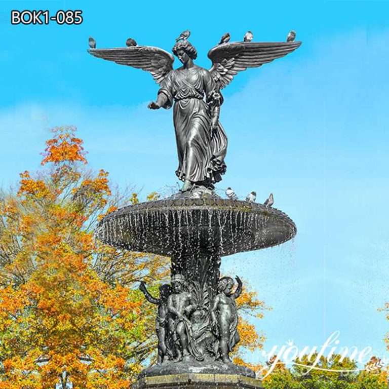 Bronze Angel Fountain with St. Micheal Statue Outdoor Art Supplier BOK1