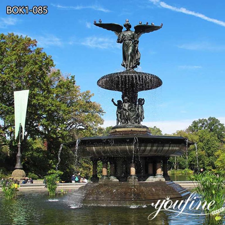Bronze Angel Fountain with St. Micheal Statue Outdoor Art Supplier BOK1