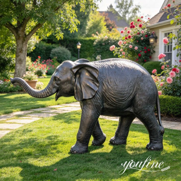 Bronze Baby Elephant Statue BOK1-059