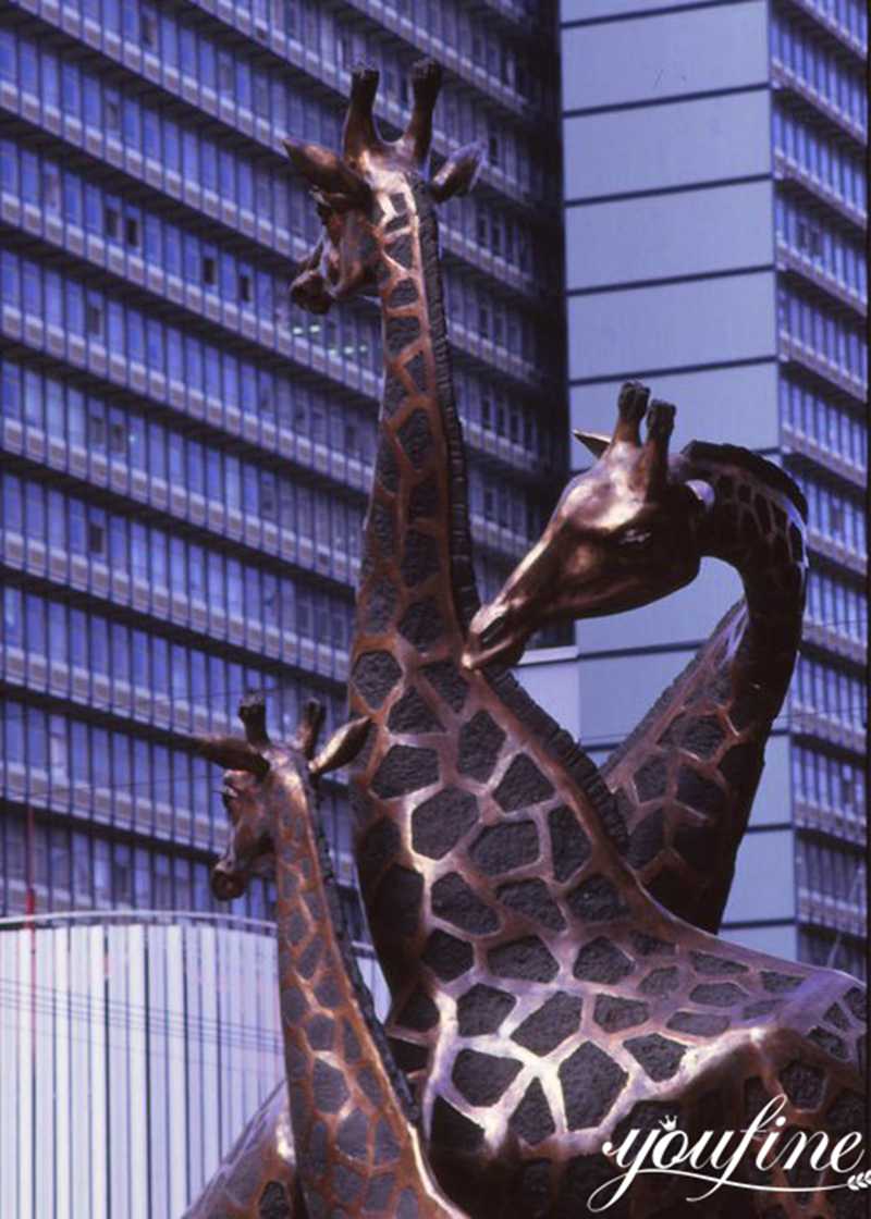 bronze giraffe statue