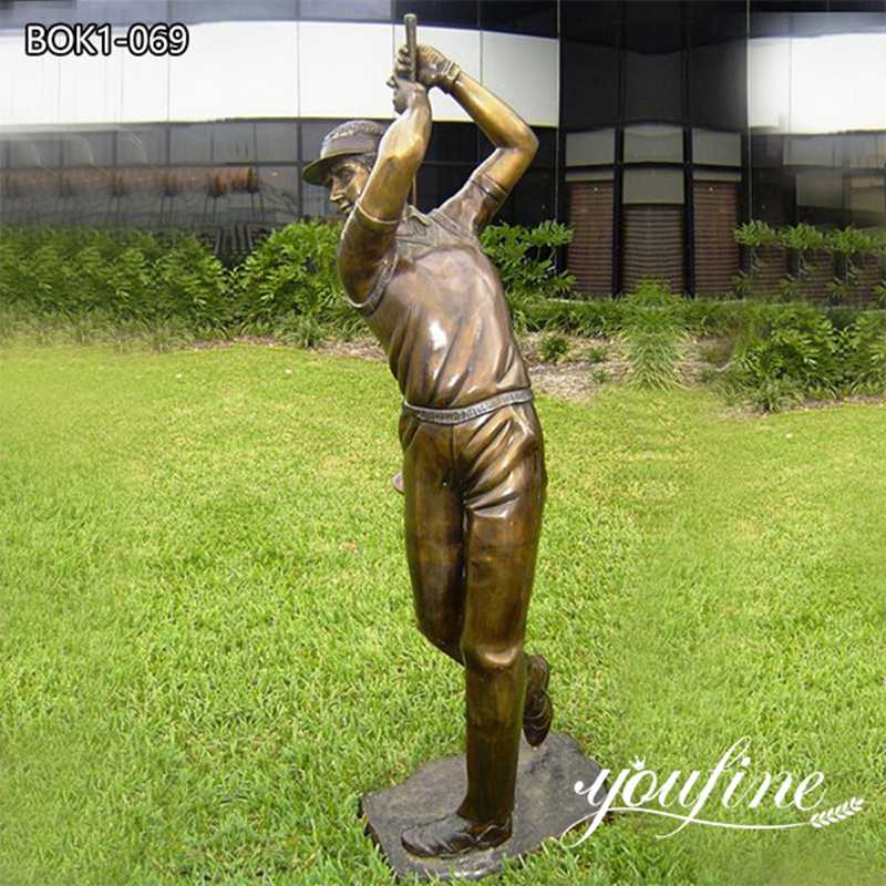 Life Size Bronze Golf Sculpture Custom Outdoor Decor Supplier BOK1-069