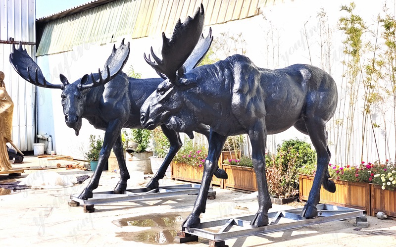 bronze life size moose statue