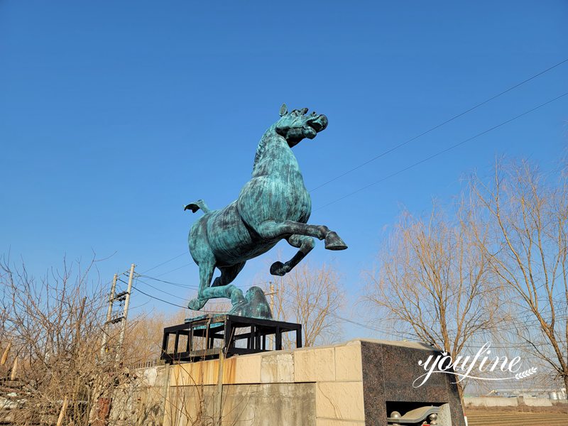 bronze running horse sculpture