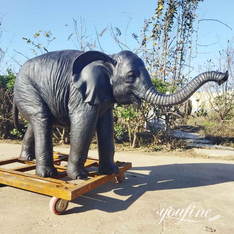 finished bronze baby elephant statue at YouFine factory
