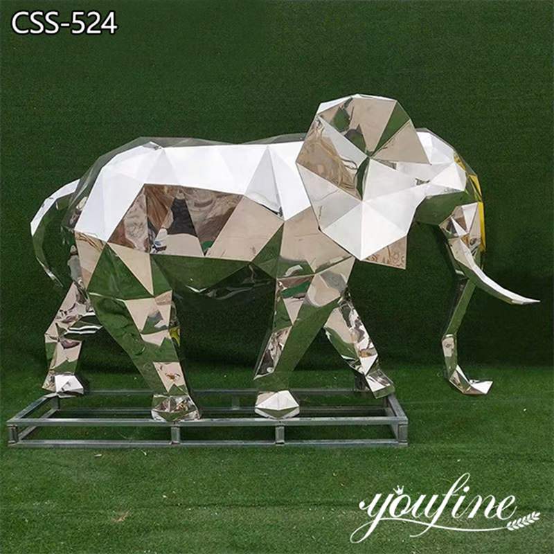 Large Outdoor Metal Elephant Sculptures Geometry Design Decor for Sale CSS-524