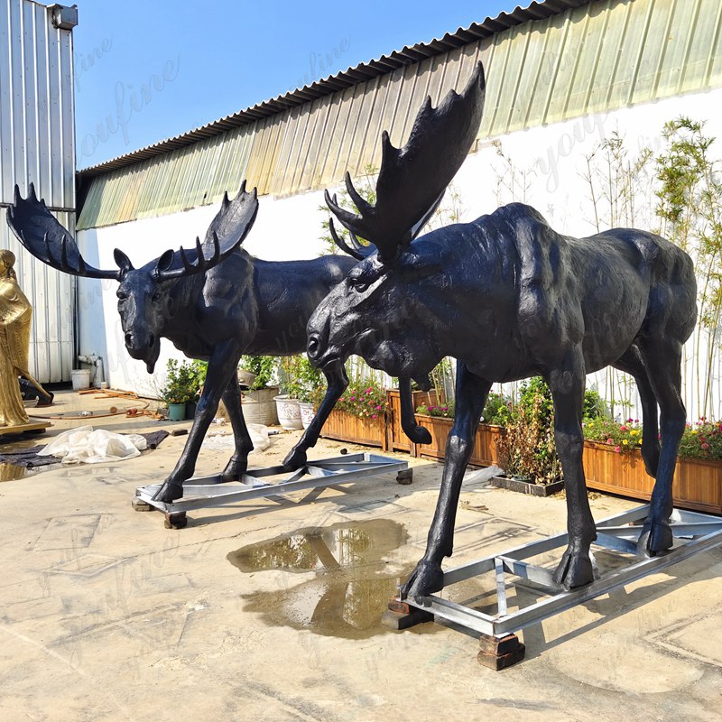 life size bronze moose statue for sale